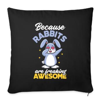 Rabbit Rabbit Pet Rabbit Mama Gift - Sofa pillowcase 17,3'' x 17,3'' (45 x 45 cm) - black - Front