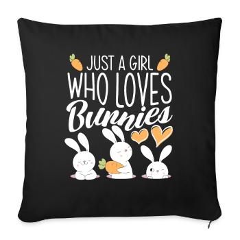 Rabbit Rabbit Pet Rabbit Mama Gift - Sofa pillowcase 17,3'' x 17,3'' (45 x 45 cm) - black - Front