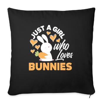 Rabbit Rabbit Pet Rabbit Mama Gift - Sofa pillowcase 17,3'' x 17,3'' (45 x 45 cm) - black - Front
