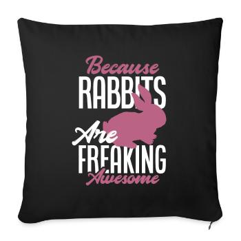 Rabbit Rabbit Pet Rabbit Mama Gift - Sofa pillowcase 17,3'' x 17,3'' (45 x 45 cm) - black - Front