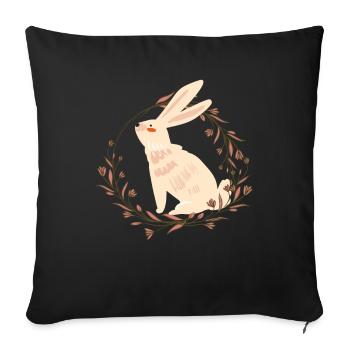 Rabbit Rabbit Pet Rabbit Mama Gift - Sofa pillowcase 17,3'' x 17,3'' (45 x 45 cm) - black - Front