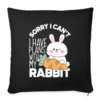 Rabbit Rabbit Pet Rabbit Mama Gift - Sofa pillowcase 17,3'' x 17,3'' (45 x 45 cm) - black - Front