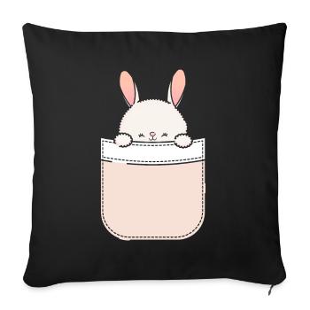 Rabbit Rabbit Pet Rabbit Mama Gift - Sofa pillowcase 17,3'' x 17,3'' (45 x 45 cm) - black - Front
