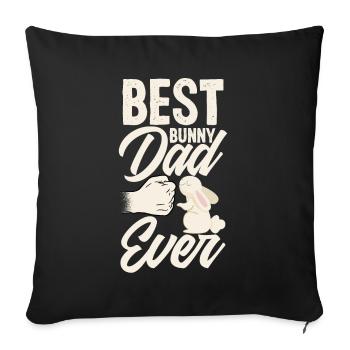 Rabbit Rabbit Pet Rabbit Papa Gift - Sofa pillowcase 17,3'' x 17,3'' (45 x 45 cm) - black - Front