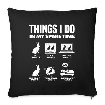 Rabbit Rabbit Pet Rabbit Mama Gift - Sofa pillowcase 17,3'' x 17,3'' (45 x 45 cm) - black - Front