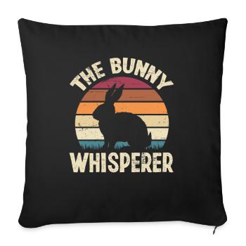 Rabbit Rabbit Pet Rabbit Whisperer Gift - Sofa pillowcase 17,3'' x 17,3'' (45 x 45 cm) - black - Front