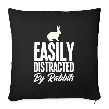 Rabbit Rabbit Pet Rabbit Mama Gift - Sofa pillowcase 17,3'' x 17,3'' (45 x 45 cm) - black - Front