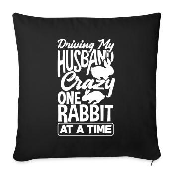 Rabbit Rabbit Pet Rabbit Mama Gift - Sofa pillowcase 17,3'' x 17,3'' (45 x 45 cm) - black - Front