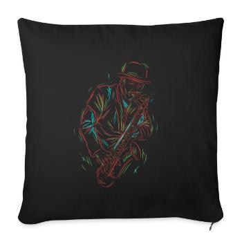 Saxophone Jazz - Housse de coussin décorative 45 x 45 cm - noir - Devant