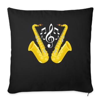 Saxophone Jazz - Housse de coussin décorative 45 x 45 cm - noir - Devant