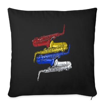 Saxophone Jazz - Housse de coussin décorative 45 x 45 cm - noir - Devant