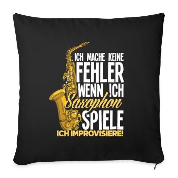 Lustiges Saxophon Geschenk - Sofakissenbezug 45 x 45 cm - Schwarz - Vorne