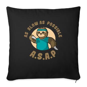 Faultier Läufer ASAP Langsam Sport Wettkampf Witz - Sofakissenbezug 45 x 45 cm - Schwarz - Vorne