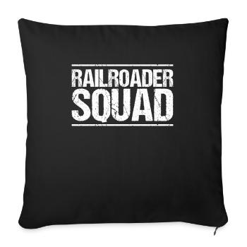 Cheminot Conducteur de train Cheminot - Housse de coussin décorative 45 x 45 cm - noir - Devant