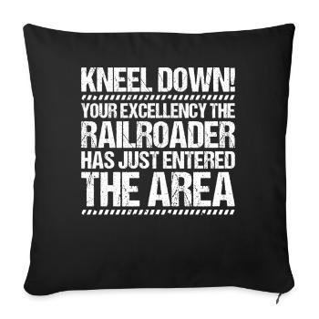 Cheminot Conducteur de train Cheminot - Housse de coussin décorative 45 x 45 cm - noir - Devant