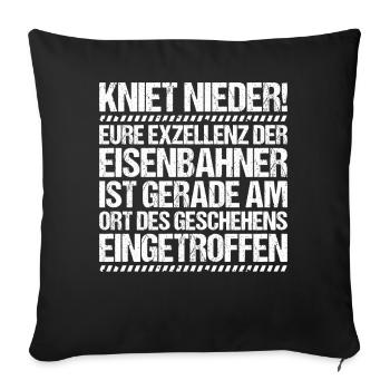 Eisenbahner Triebfahrzeugführer Railroader - Sofakissenbezug 45 x 45 cm - Schwarz - Vorne