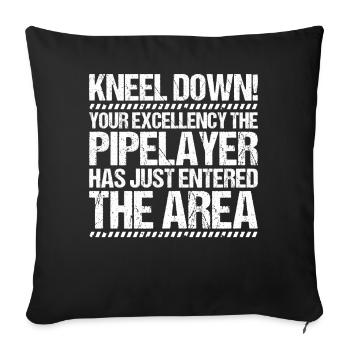 Pipeline Builder Pipeline Construction Pipelayer - Sofa pillowcase 17,3'' x 17,3'' (45 x 45 cm) - black - Front