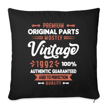 Vintage 1992 Cadeau D'anniversaire - Housse de coussin décorative 45 x 45 cm - noir - Devant