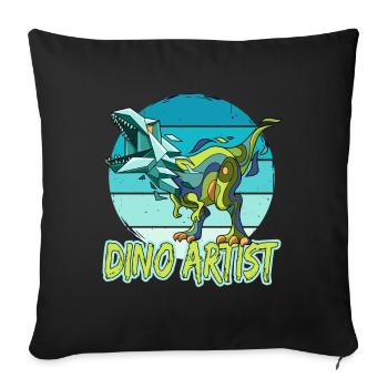 Dino Artist Dinosaurier Kunst Tyrannosaurus - Sofakissenbezug 45 x 45 cm - Schwarz - Vorne