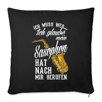 My saxophone called for me saxophone - Sofa pillowcase 17,3'' x 17,3'' (45 x 45 cm) - black - Front