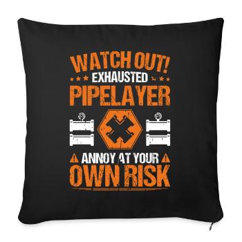 Pipeline Builder Pipeline Construction Pipelayer - Sofa pillowcase 17,3'' x 17,3'' (45 x 45 cm) - black - Front