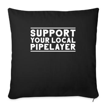 Pipeline Builder Pipeline Construction Pipelayer - Sofa pillowcase 17,3'' x 17,3'' (45 x 45 cm) - black - Front