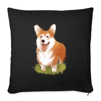 Corgi Dogs Chien Meilleur Ami - Housse de coussin décorative 45 x 45 cm - noir - Devant