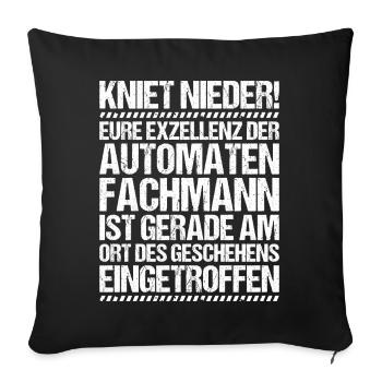 Automatenfachmann Automatenfachfrau Automaten - Sofakissenbezug 45 x 45 cm - Schwarz - Vorne
