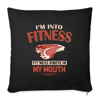 Ribeye Steak Lover Funny Fitness Athlete - Sofa pillowcase 17,3'' x 17,3'' (45 x 45 cm) - black - Front
