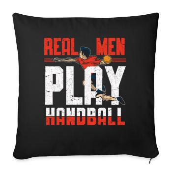 Joueurs de handball masculin Athlètes - Housse de coussin décorative 45 x 45 cm - noir - Devant