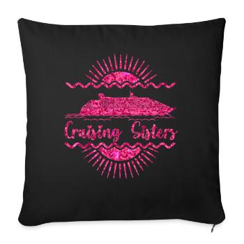 Cruise Sisters Funny Girls Holiday - Sofa pillowcase 17,3'' x 17,3'' (45 x 45 cm) - black - Front