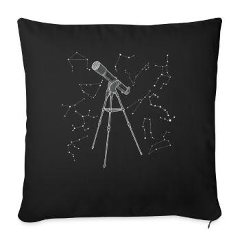 Telescope Stars Space Lovers Astronomer - Sofa pillowcase 17,3'' x 17,3'' (45 x 45 cm) - black - Front