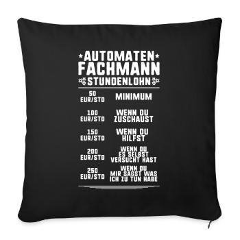 Automatenfachmann Automatenfachfrau Automaten - Sofakissenbezug 45 x 45 cm - Schwarz - Vorne