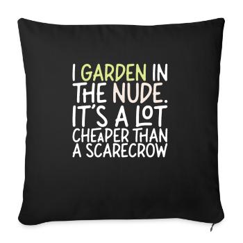 Je jardine dans le nu Je jardin drôle - Housse de coussin décorative 45 x 45 cm - noir - Devant