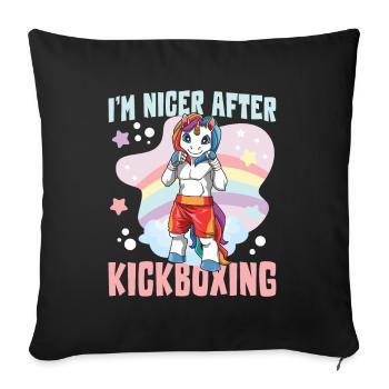 I'm Niver After Kickboxing Einhorn - Sofakissenbezug 45 x 45 cm - Schwarz - Vorne
