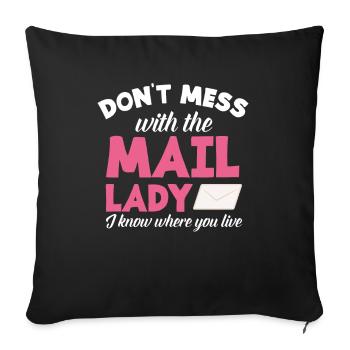 Funny Letter Deliverer Post Post Gifts - Sofa pillowcase 17,3'' x 17,3'' (45 x 45 cm) - black - Front