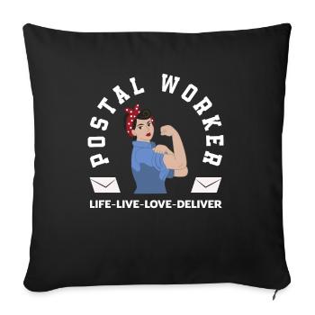 Funny Letter Deliverer Post Post Gifts - Sofa pillowcase 17,3'' x 17,3'' (45 x 45 cm) - black - Front