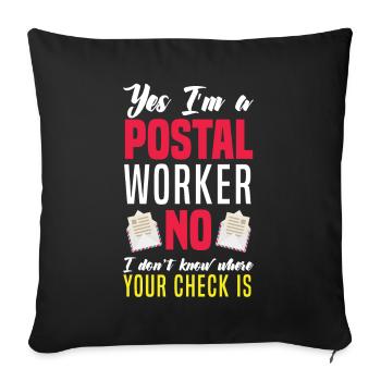 Funny Letter Deliverer Post Post Gifts - Sofa pillowcase 17,3'' x 17,3'' (45 x 45 cm) - black - Front