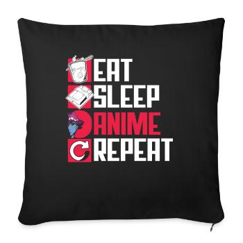 Funny Anime Gift - Sofa pillowcase 17,3'' x 17,3'' (45 x 45 cm) - black - Front