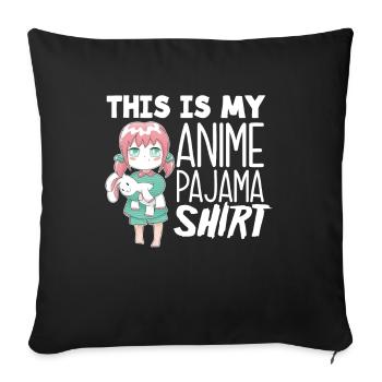 Funny Anime Gift - Sofa pillowcase 17,3'' x 17,3'' (45 x 45 cm) - black - Front