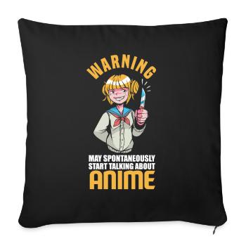 Lustiges Anime Geschenk - Sofakissenbezug 45 x 45 cm - Schwarz - Vorne