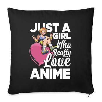 Funny Anime Gift - Sofa pillowcase 17,3'' x 17,3'' (45 x 45 cm) - black - Front