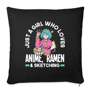 Funny Anime Gift - Sofa pillowcase 17,3'' x 17,3'' (45 x 45 cm) - black - Front