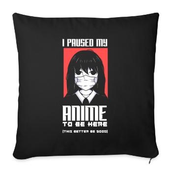 Funny Anime Gift - Sofa pillowcase 17,3'' x 17,3'' (45 x 45 cm) - black - Front