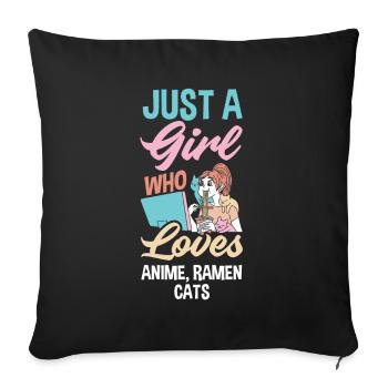 Funny Anime Gift - Sofa pillowcase 17,3'' x 17,3'' (45 x 45 cm) - black - Front
