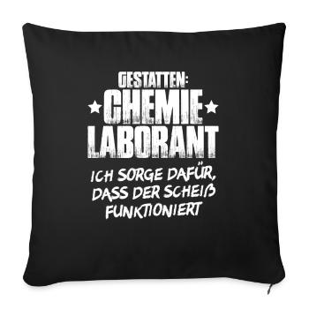 Technicien de laboratoire chimique Laboratoire de chimie Laboratoire de chimie - Housse de coussin décorative 45 x 45 cm - noir - Devant