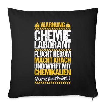 Technicien de laboratoire chimique Laboratoire de chimie Laboratoire de chimie - Housse de coussin décorative 45 x 45 cm - noir - Devant