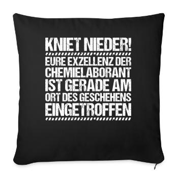 Technicien de laboratoire chimique Laboratoire de chimie Laboratoire de chimie - Housse de coussin décorative 45 x 45 cm - noir - Devant