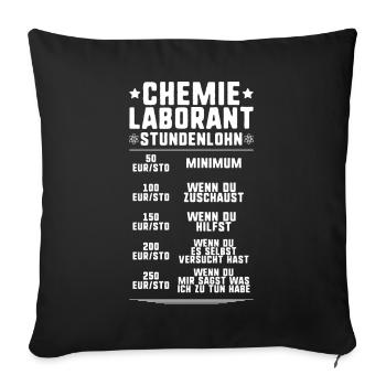 Technicien de laboratoire chimique Laboratoire de chimie Laboratoire de chimie - Housse de coussin décorative 45 x 45 cm - noir - Devant