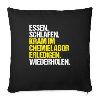 Chemielaborant Chemielaborantin Chemie Chemielabor - Sofakissenbezug 45 x 45 cm - Schwarz - Vorne